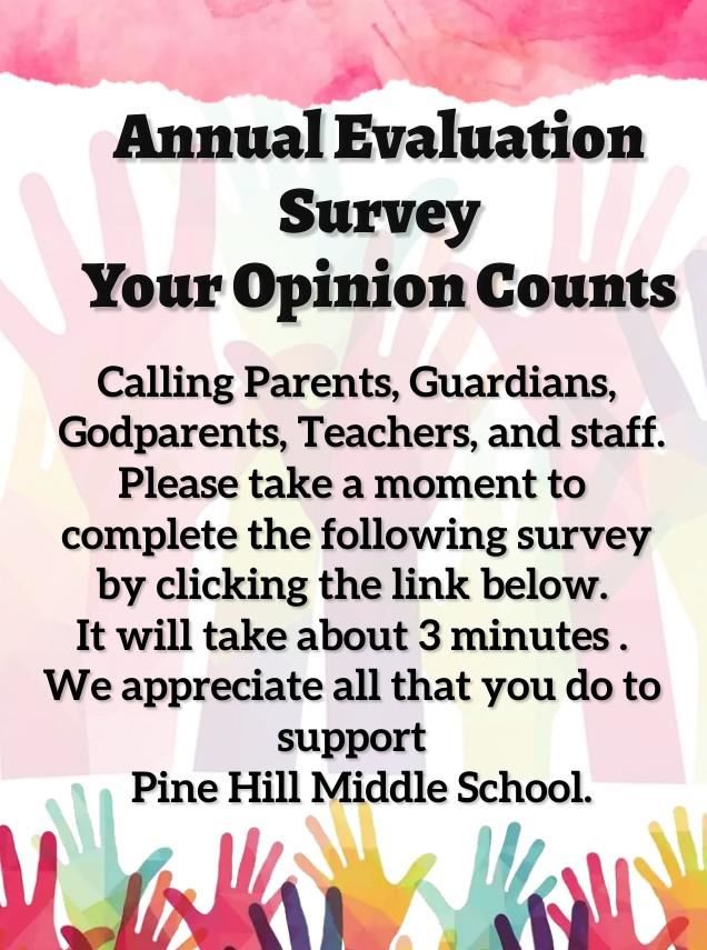 Annual Evaluation Survey Flyer